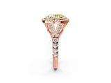 Rose gold Fancy Yellow Oval  Cut Double Halo Split Shank Diamond Ring with Prong Setting_48