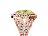 Rose gold Fancy Yellow Oval  Cut Double Halo Split Shank Diamond Ring with Prong Setting_51