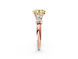 Rose gold Fancy Yellow Oval  Cut Five-Stone Prong Set Diamond Ring with Classic Band_32