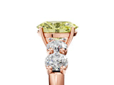 Rose gold Fancy Yellow Oval  Cut Five-Stone Prong Set Diamond Ring with Classic Band_35