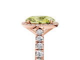 Rose gold Fancy Yellow Oval  Cut Halo Diamond Engagement Ring with Pave Band and Four-Prong Setting_33