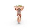 Rose gold Fancy Yellow Oval Cut Halo Diamond Engagement Ring with Pave Split Shank and Four-Prong Setting_14