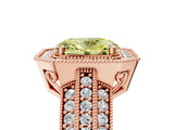 Rose gold Fancy Yellow Oval Cut Halo Diamond Engagement Ring with Pave Split Shank and Four-Prong Setting_17