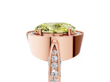 Rose gold Fancy Yellow Oval Cut Halo Diamond Engagement Ring with Split Shank Band and Four-Prong Setting_5