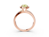 Rose gold Fancy Yellow Oval  Cut Halo Diamond Engagement Ring with Split Shank and Four-Prong Setting_23