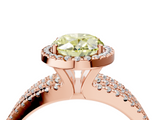 Rose gold Fancy Yellow Oval  Cut Halo Diamond Engagement Ring with Split Shank and Four-Prong Setting_24
