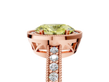 Rose gold Fancy Yellow Oval  Cut Halo Diamond Pave Band Ring with Four-Prong Setting_30