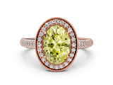 Rose gold Fancy Yellow Oval  Cut Halo Diamond Pave Band with Four-Prong Setting_37