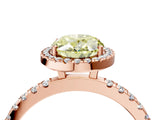 Rose gold Fancy Yellow Oval Cut Halo Diamond Pave Band with Prong Setting_4