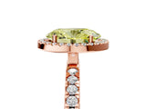 Rose gold Fancy Yellow Oval Cut Halo Diamond Pave Band with Prong Setting_5