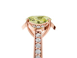 Rose gold Fancy Yellow Oval  Cut Halo Diamond Ring with Channel Set Band and Four-Prong Setting_37