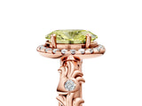 Rose gold Fancy Yellow Oval Cut Halo Diamond Solitaire with Filigree Band and Four-Prong Setting_17