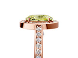 Rose gold Fancy Yellow Oval  Cut Halo Pave Split Shank Prong Setting Ring_37