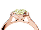 Rose gold Fancy Yellow Oval Cut Halo Round Diamond Pavé Band with Four-Prong Setting_7