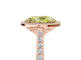 Rose gold Fancy Yellow Oval Cut Halo Round Diamond Pavé Band with Four-Prong Setting_8