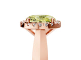 Rose gold Fancy Yellow Oval  Cut Halo Solitaire Engagement Ring with Square Band and Four-Prong Setting_118