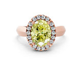 Rose gold Fancy Yellow Oval  Cut Halo Solitaire Engagement Ring with Square Band and Four-Prong Setting_66