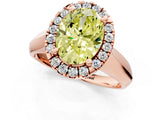 Rose gold Fancy Yellow Oval  Cut Halo Solitaire Engagement Ring with Square Band and Four-Prong Setting_67