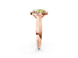 Rose gold Fancy Yellow Oval  Cut Halo Solitaire Engagement Ring with Square Band and Four-Prong Setting_68