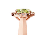 Rose gold Fancy Yellow Oval  Cut Halo Solitaire Engagement Ring with Square Band and Four-Prong Setting_71