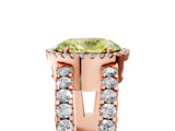 Rose gold Fancy Yellow Oval  Cut Halo Split Shank Diamond Ring with Four-Prong Setting_50