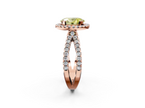 Rose gold Fancy Yellow Oval  Cut Halo Split Shank Pave Set Ring_64