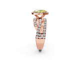Rose gold Fancy Yellow Oval  Cut Halo Split Shank Prong Setting Ring_14