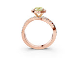 Rose gold Fancy Yellow Oval  Cut Halo Split Shank Prong Setting Ring_15
