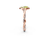 Rose gold Fancy Yellow Oval Cut Halo Twist Band with Four-Prong Setting_14