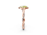 Rose gold Fancy Yellow Oval Cut Halo Twist Band with Four-Prong Setting_2