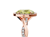 Rose gold Fancy Yellow Oval  Cut Halo Twisted Band Four-Prong Ring_25