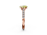 Rose gold Fancy Yellow Oval  Cut Pavé Band Solitaire Ring with Four-Prong Setting_27