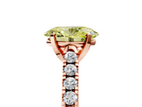 Rose gold Fancy Yellow Oval  Cut Pavé Band Solitaire Ring with Four-Prong Setting_30