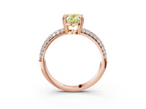 Rose gold Fancy Yellow Oval  Cut Pave Diamond Engagement Ring with Channel Set Band and Four-Prong Setting_23