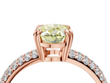 Rose gold Fancy Yellow Oval  Cut Pave Diamond Engagement Ring with Channel Set Band and Four-Prong Setting_24