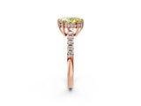 Rose gold Fancy Yellow Oval Cut Solitaire Diamond Engagement Ring with Pavé Band and Six-Prong Setting_14
