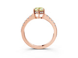 Rose gold Fancy Yellow Oval Cut Solitaire Diamond Engagement Ring with Pavé Band and Six-Prong Setting_15