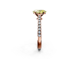 Rose gold Fancy Yellow Oval  Cut Solitaire Diamond Engagement Ring with Pave Band and Four-Prong Setting_166