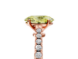 Rose gold Fancy Yellow Oval  Cut Solitaire Diamond Engagement Ring with Pave Band and Four-Prong Setting_169