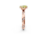 Rose gold Fancy Yellow Oval Cut Solitaire Diamond Engagement Ring with Twisted Pave Band and Four-Prong Setting_5