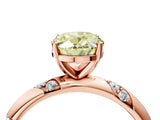 Rose gold Fancy Yellow Oval Cut Solitaire Diamond Engagement Ring with Twisted Pave Band and Four-Prong Setting_7