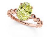 Rose gold Fancy Yellow Oval Cut Solitaire Diamond Ring with Infinity Twist Band and Four-Prong Setting_1