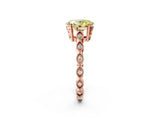 Rose gold Fancy Yellow Oval Cut Solitaire Diamond Ring with Infinity Twist Band and Four-Prong Setting_2