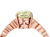 Rose gold Fancy Yellow Oval Cut Solitaire Diamond Ring with Infinity Twist Band and Four-Prong Setting_4