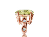 Rose gold Fancy Yellow Oval Cut Solitaire Diamond Ring with Infinity Twist Band and Four-Prong Setting_5