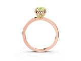 Rose gold Fancy Yellow Oval Cut Solitaire Diamond Ring with Prong Setting and Plain Band_3
