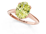 Rose gold Fancy Yellow Oval Cut Solitaire Diamond Ring with Six-Prong Setting and Classic Band_13