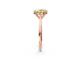 Rose gold Fancy Yellow Oval Cut Solitaire Diamond Ring with Six-Prong Setting and Classic Band_14