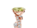 Rose gold Fancy Yellow Oval  Cut Solitaire Diamond Twisted Band with Pave Setting_51