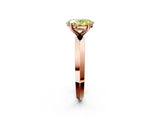 Rose gold Fancy Yellow Oval  Cut Solitaire Engagement Ring with Flat Band and Four-Prong Setting 2